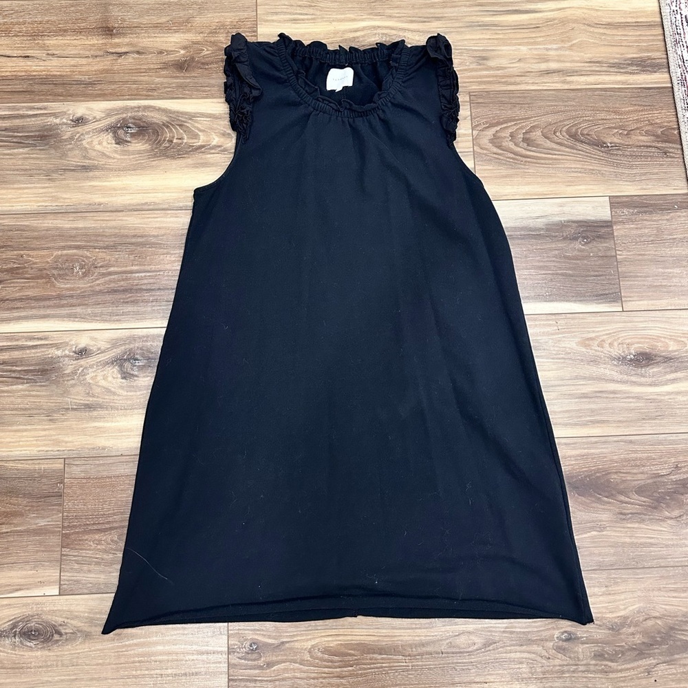 Sundays Black Ruffle Sleeveless Dress Size 3 Large